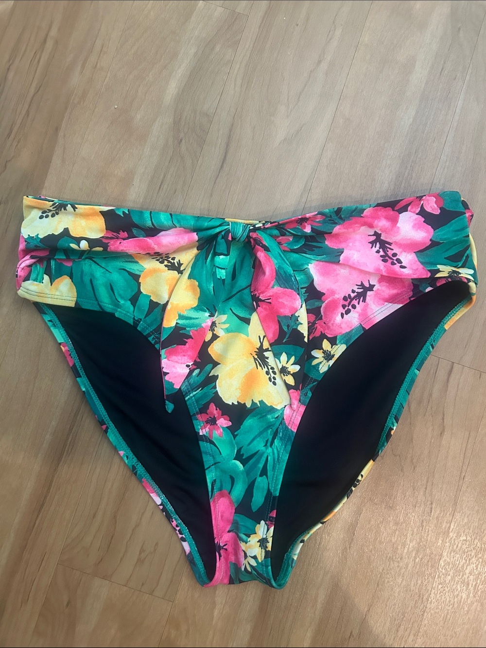 Target Tropical Floral Bikini Bottoms in Green, Pink & Yellow